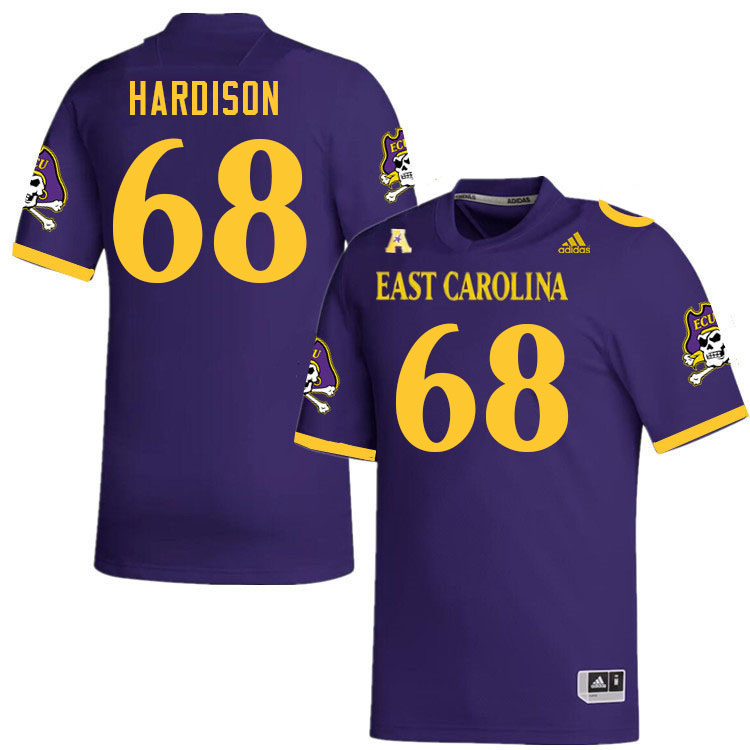 Men #68 Trey Hardison ECU Pirates 2023 College Football Jerseys Stitched-Purple